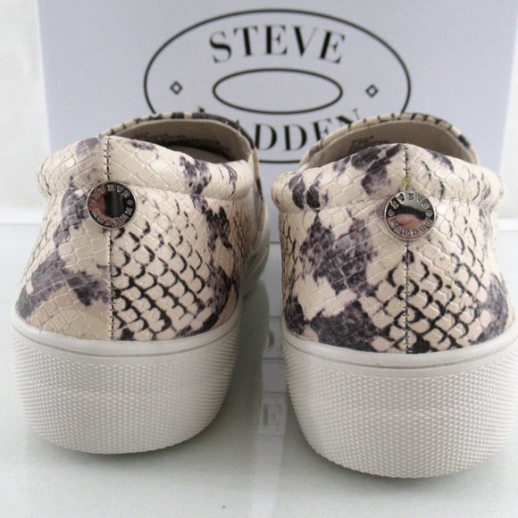 Steve Madden Gills Platform Slip On Sneaker Comfort Beige Snake Size 10